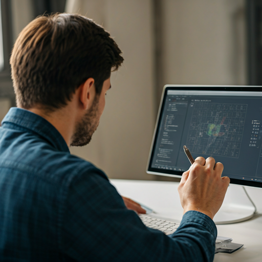 Ingenieur bei der Arbeit am CAD-Modell